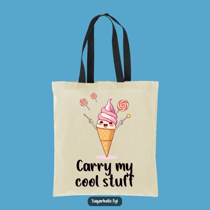 Funny Ice Cream Lollipop Juggling Tote Bag: Carry Your Sweetness