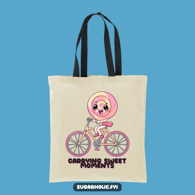 Funny Lollipop Rock Candy Bicycle Tote Bag: Carry Your Sweetness!