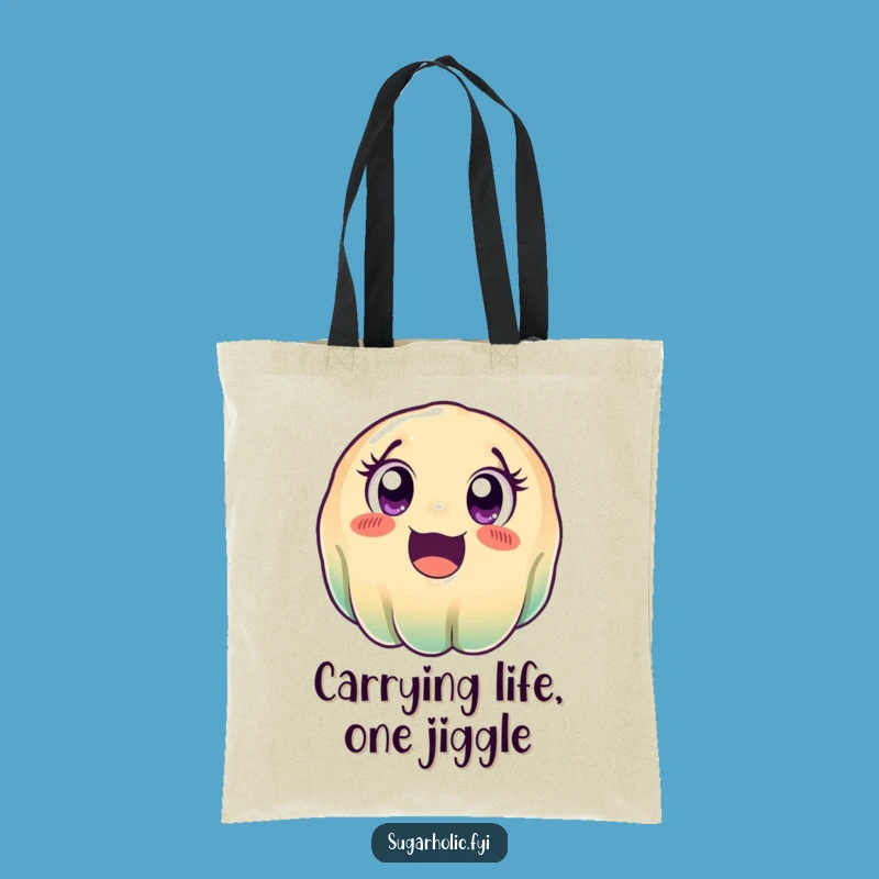 Funny Wobbly Jelly Tote Bag - Cute Cartoon Accessory for Everyday Fun