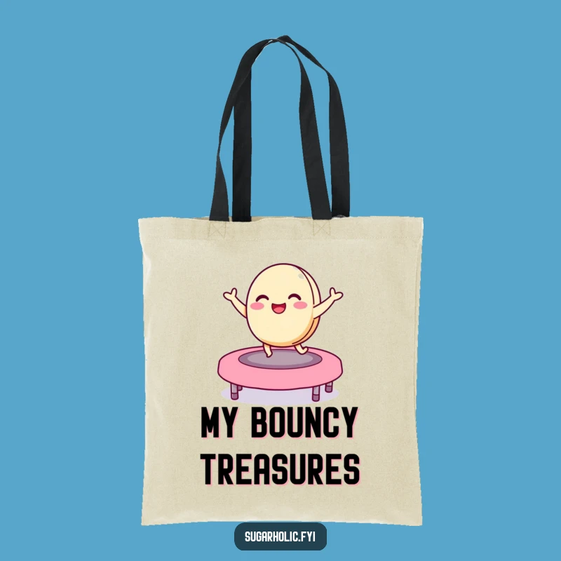 Funny Macaron Jelly Bean Trampoline Tote Bag - Stylish & Hilarious Playful Accessory